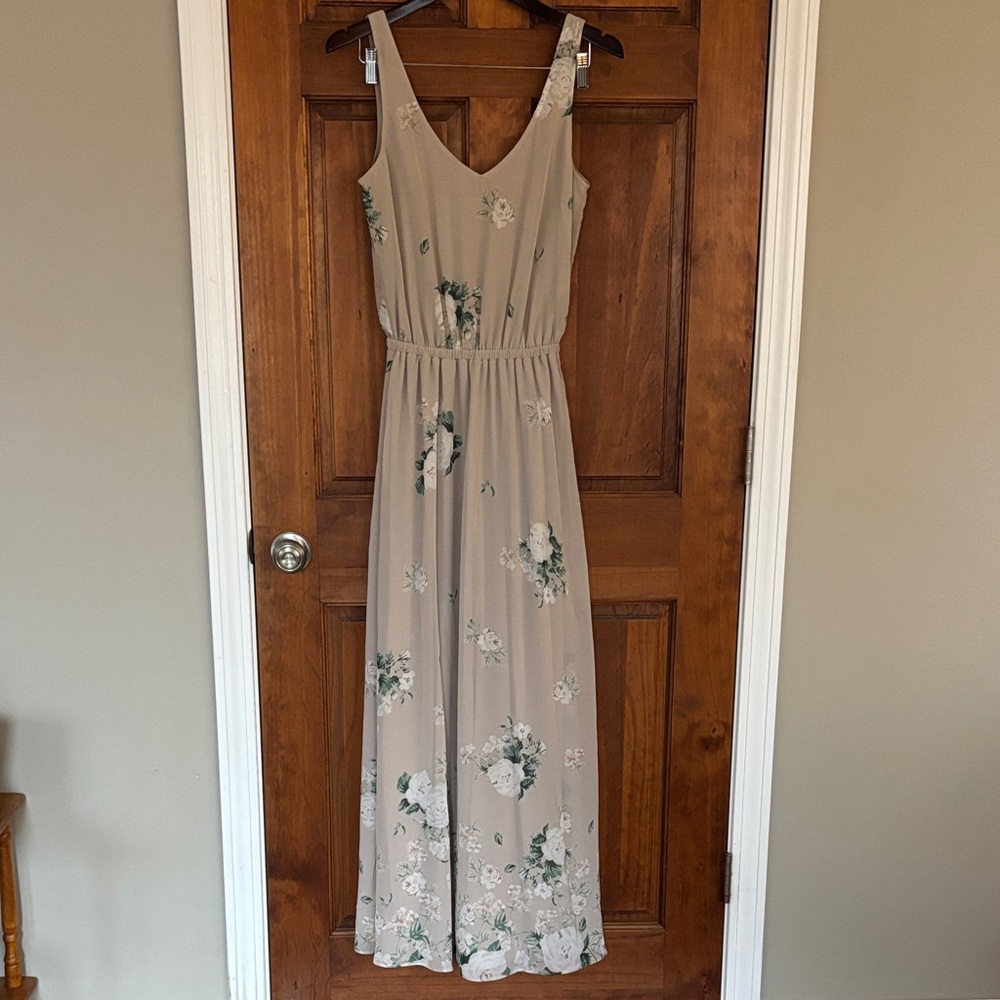 Show Me Your MuMu Beige Floral Maxi Dress
